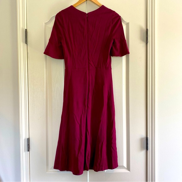Boden | Alexis Dress Burgundy Button Sleeves - Picture 9 of 9